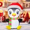 GOOSH 5FT Christmas Penguin Inflatable with Santa Hat, Scarf, and LED Lights